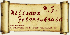 Milisava Filaresković vizit kartica